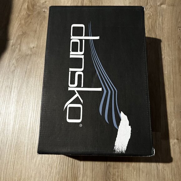 New! Dansko Professional Black Patent Leather Clogs W Red Abstract Overlay SZ 37 - Picture 5 of 7